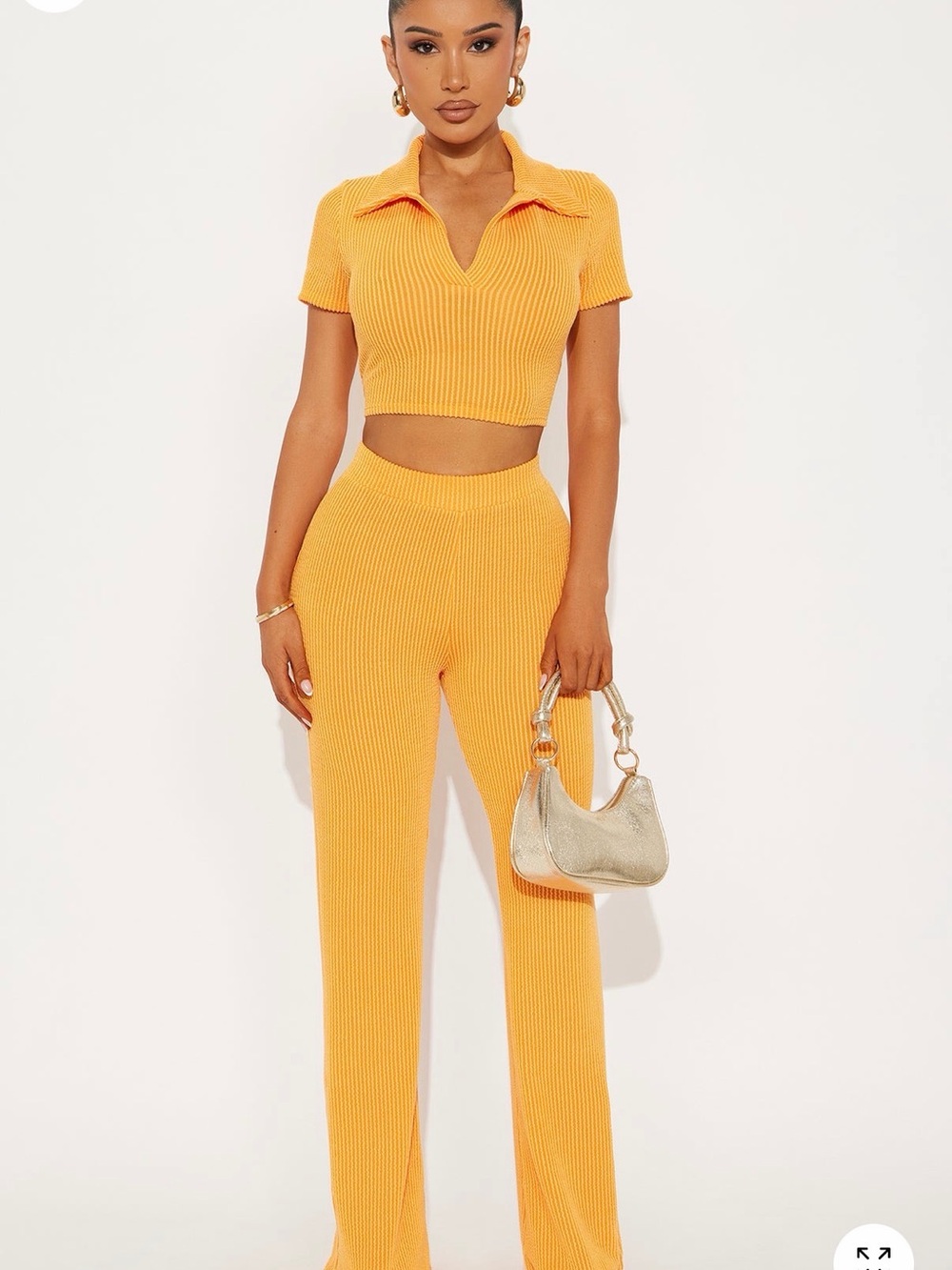 🚨MUST GO🚨BUY NOW🚨Fashion Nova Ribbed Straight-Leg Knit Pants in Mustard